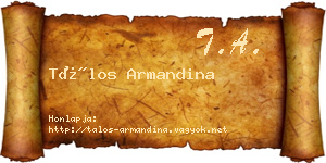 Tálos Armandina névjegykártya